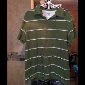 Banana Republic Green polo with white stripes XL